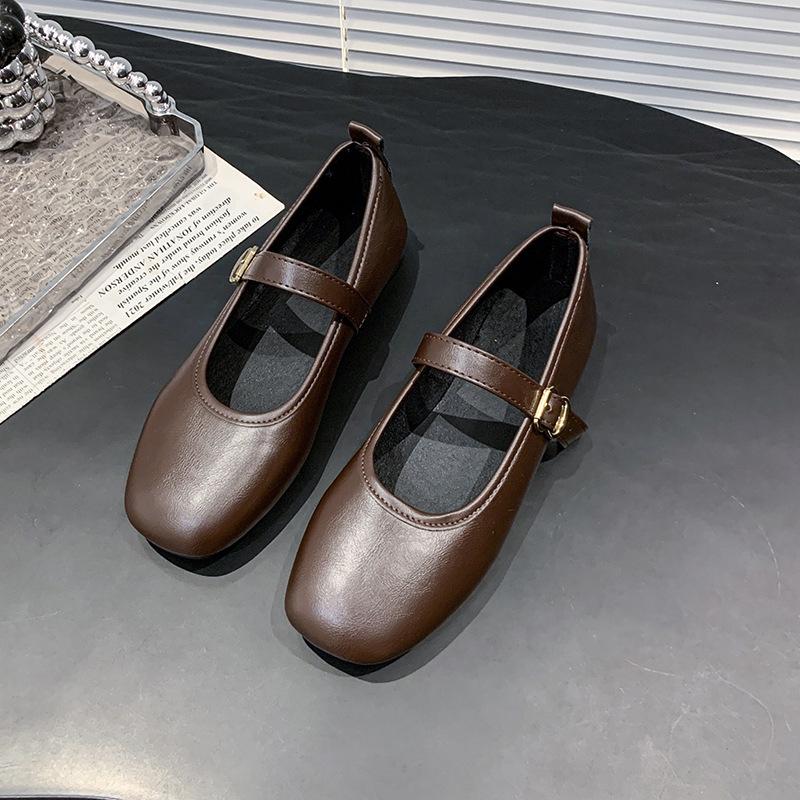 

Модная обувь женская 2025 Мягкая подошва Женская обувь На каждый день Ретро Удобные мокасины Платье Летние балетки Мэри Джейн Ретро Повседневная носка 40