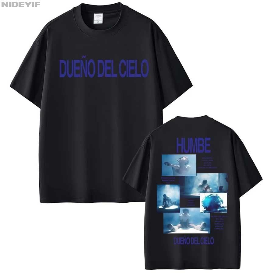 Singer Humbe Album Dueno Del Cielo Tour T shirt for Men Women Hiphop Streetwear Oversized Tops 100 Cotton TShirt 01161 S