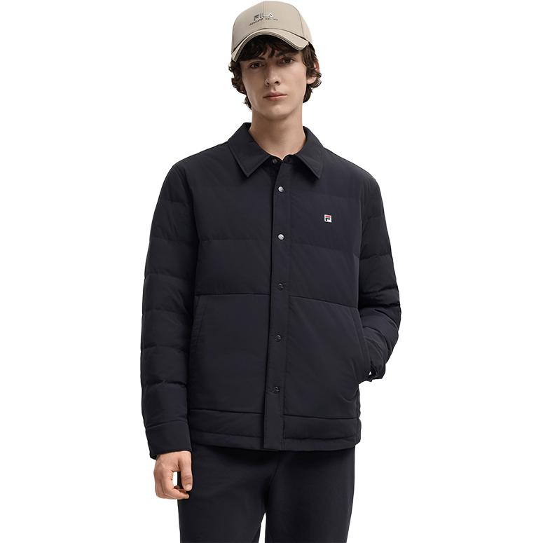 Fila Heritage Warm Fashion Simple Casual Comfortable Versatile Thin Down Jacket Men Jacket Legendary-Blue F11M548910FNV