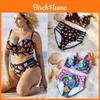 Stylish Women Push Up Padded Plus Size Bikini Set With High Waist Design For Comfort