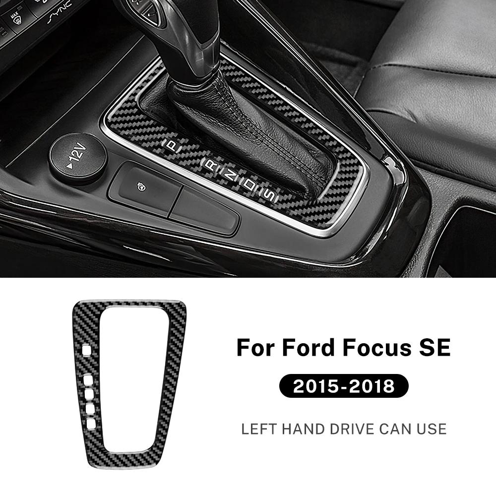 Real Soft Carbon Fiber Sticker For Ford Focus SE 2015 2016 2017 2018 LHD Car Gear Shift Panel  Interior Trim Accessories