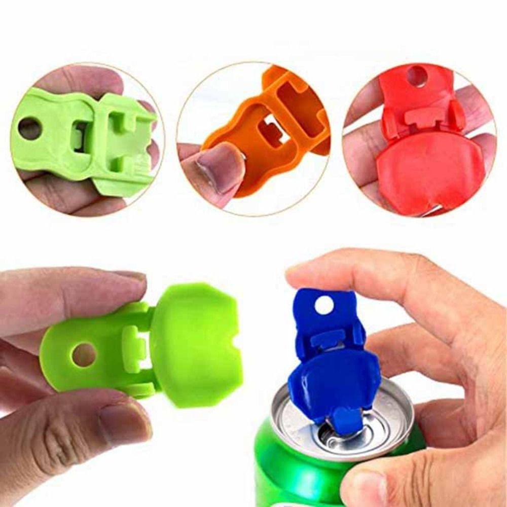 6pcs with Hole Can Opener Multicolor Plastic Drink Opener Reusable Beverage Drink Opener  Home Bar