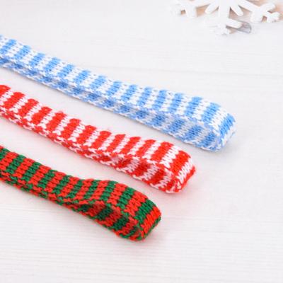 Weihnachtsstrickband 9,8 Fuß DIY Garn Strickband Puppenschal Zweifarbig