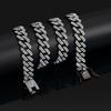14mm Full Zirconium Cuban Chain Men's Hip Hop Cuban Necklace Bracelet Jewelry