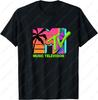 Creative MTV Logo Retro Palms In Paradise Vintage Unisex Cotton TShirt Funny Setting Sun Graphic Nostalgia Style Oneck Tops