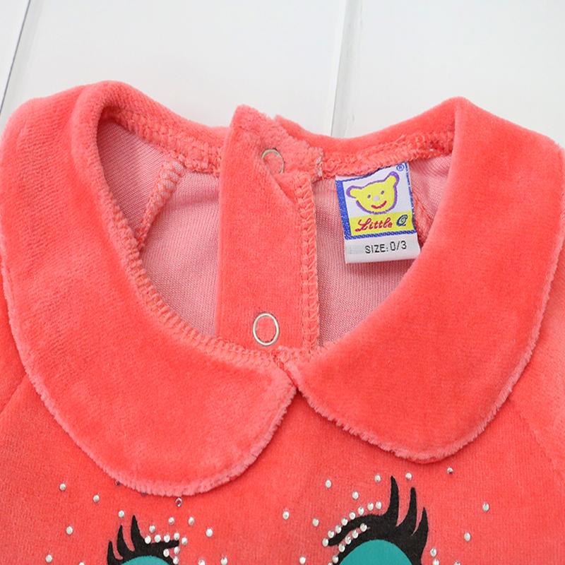 Velour Fleece Warm Soft Baby One Piece Zipper Bodysuit Winter Boy Girl Footies Infant Newborn Sleep Clothes for Dolls