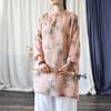 Johnature Vintage Stand Long Sleeve Shirts For Women Print Floral Tops Autumn Loose Chinese Style Female Shirts