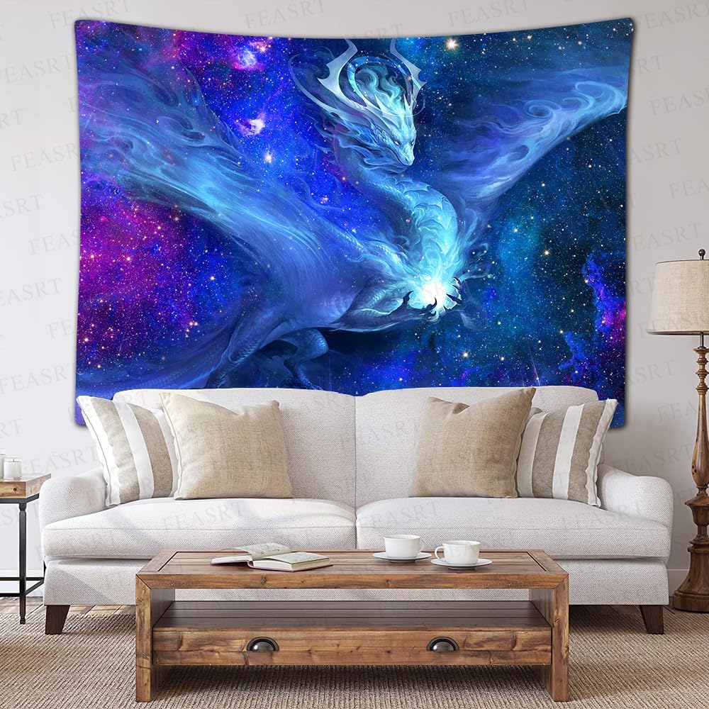 FEASRT Fantasy Dragon Tapestry Galaxy Tapestry Wall Art Decor for Bedroom Living Room Apartment Dorm Decorations Wall Hanging Tapestries 60x40 Inch