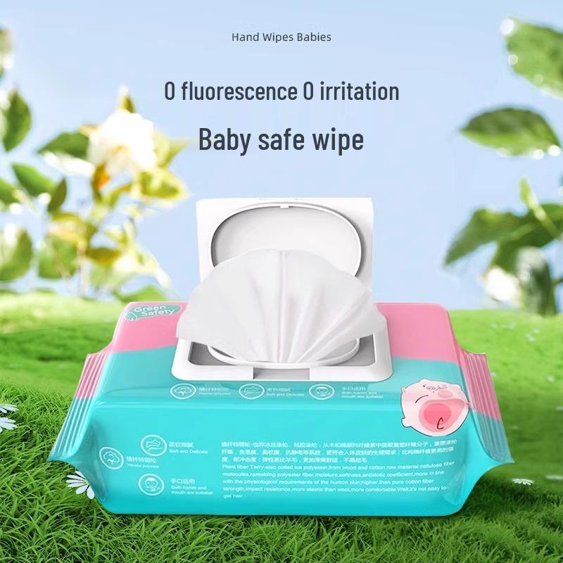 Babysichere Hand- und Mundtücher, 80 Stück, Großpackung mit Deckel, Hygienische Reinigung für Babys