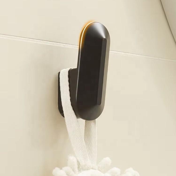 New Aluminum Single Hook Metal Hat and Coat Seamless Hook for Kitchen and Bathroom Use Behind Door