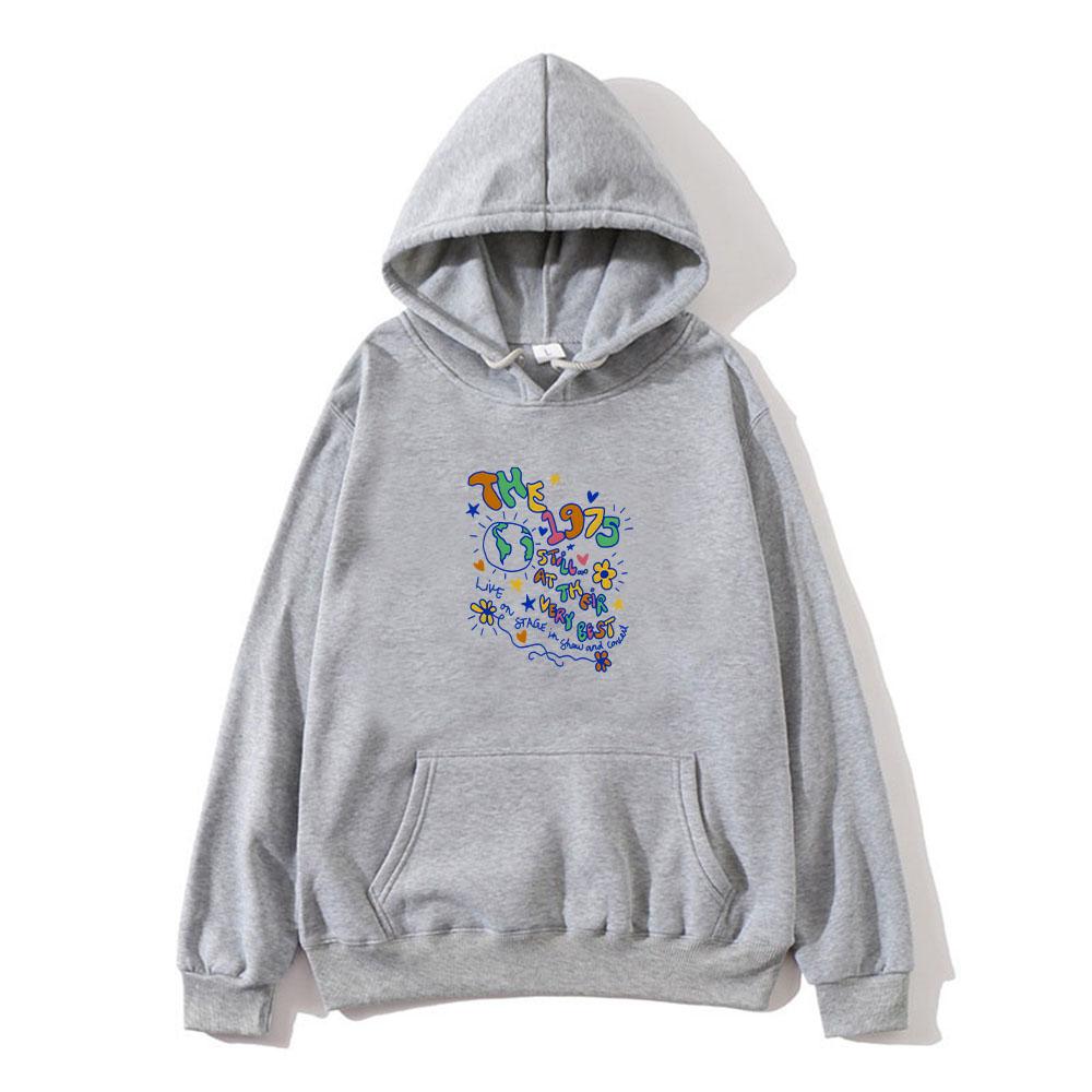 The 1975 Hoodies for Winter Hooded with Pocket Sweatshirt Funko Pop Fashion Grunge Printing Clothing Sudaderas
