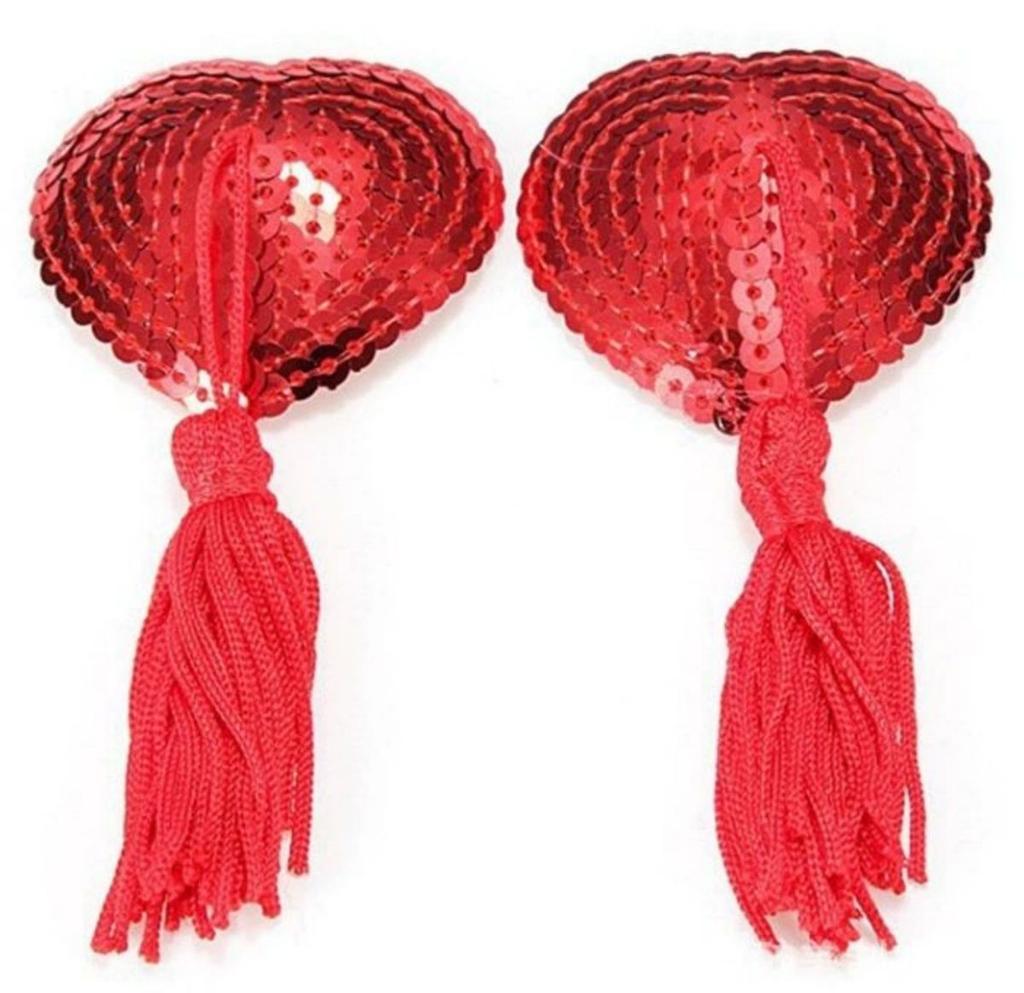 Sex Product Sequin Nipple Cover for women Lingerie long Tassel Breast Bra Pasties Stickers Self Adhesive Heart Shape Breast Stic