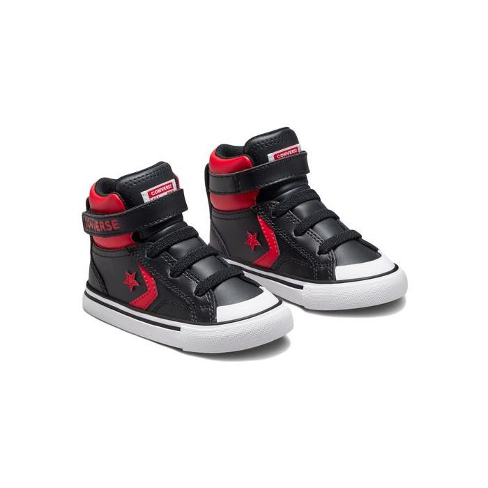 Converse Pro Blaze Strap Varsity High Top Skateboard Shoes Black Red Infant And Toddler