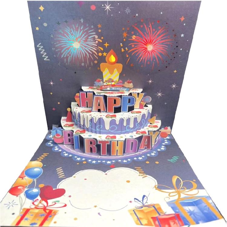 Musical Birthday Greeting Card with Light and Music Happy Birthday Card Greeting Cards for Women Men Kid Friend Birthday