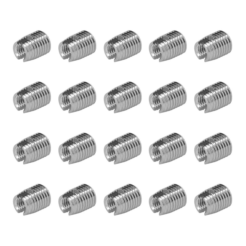20 SZT Samogwintująca Wkładka Stal Nierdzewna Rowkowana Wkładka do Naprawy Gwintu Drutowego z Gwintem Wewnętrznym M5x0.8