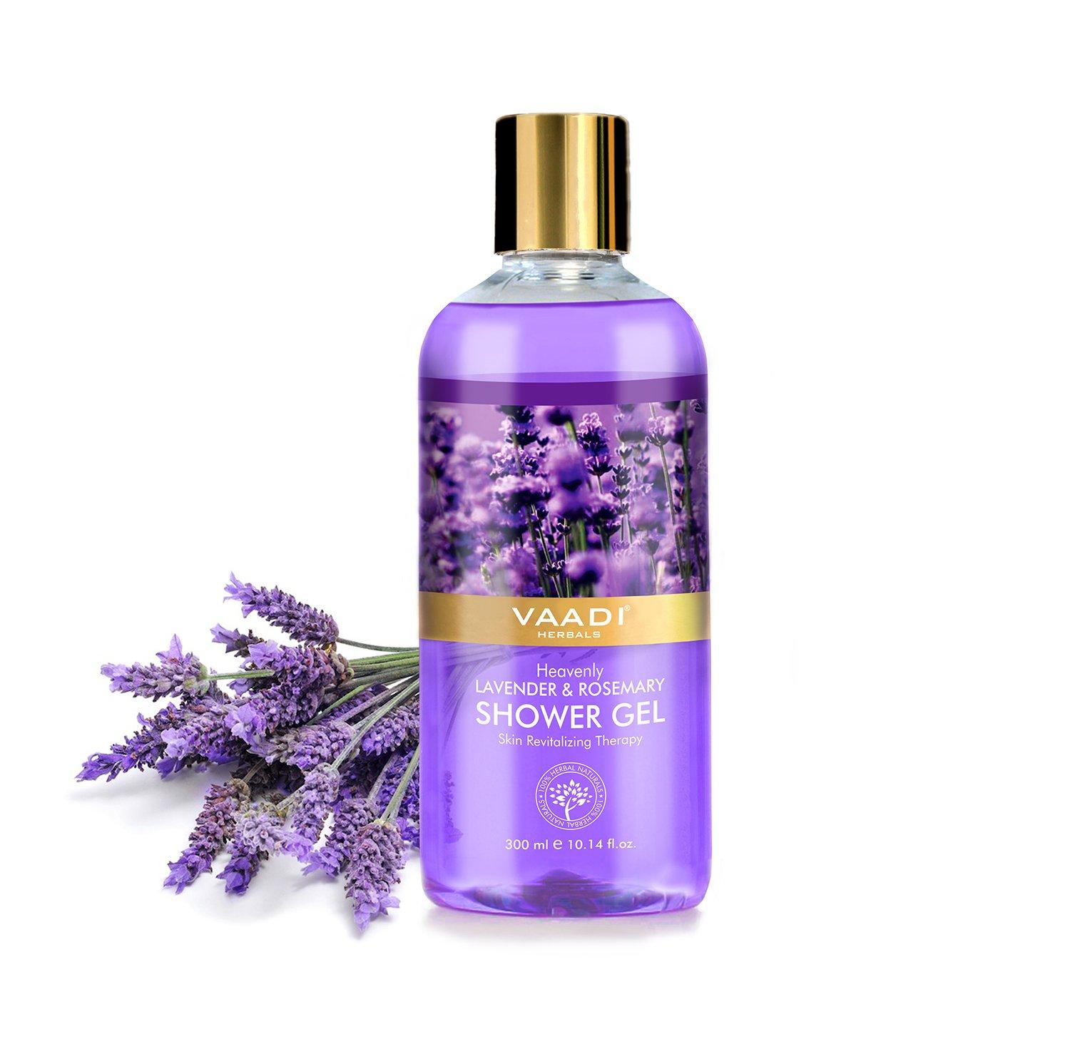 Vaadi Herbals Heavenly Lavender And Rosemary Shower Gel 300 Ml Spa Like Body Cleanser With Calming Aroma Care