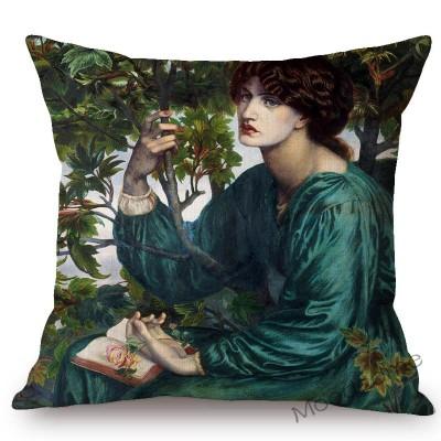 Uk British Artist Dante Gabriel Rossetti World Famous Oil Painting European Beauty Princess Sofa Pillow Case Linen Cushion Cover