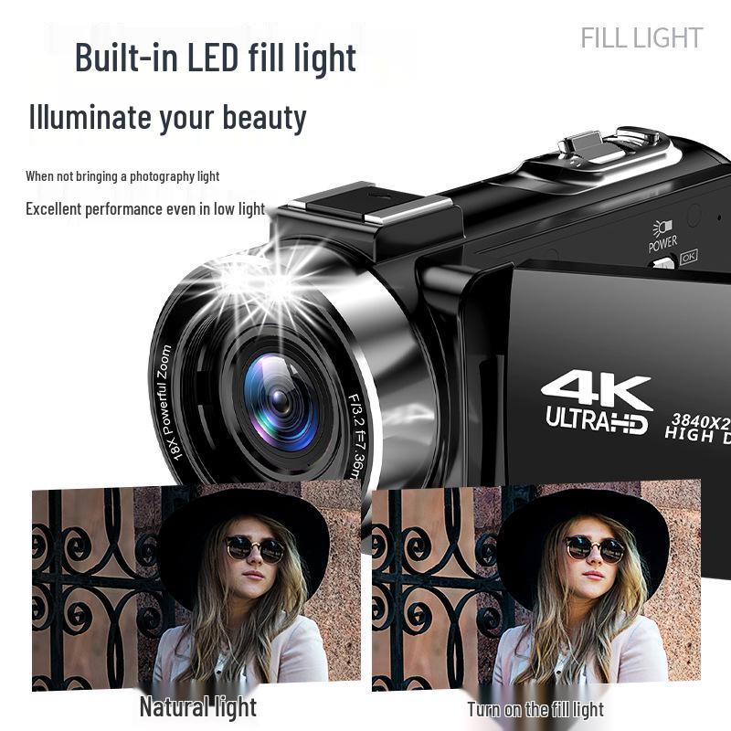 4K Camera with 48MP HD Digital Video Recorder & Microphone