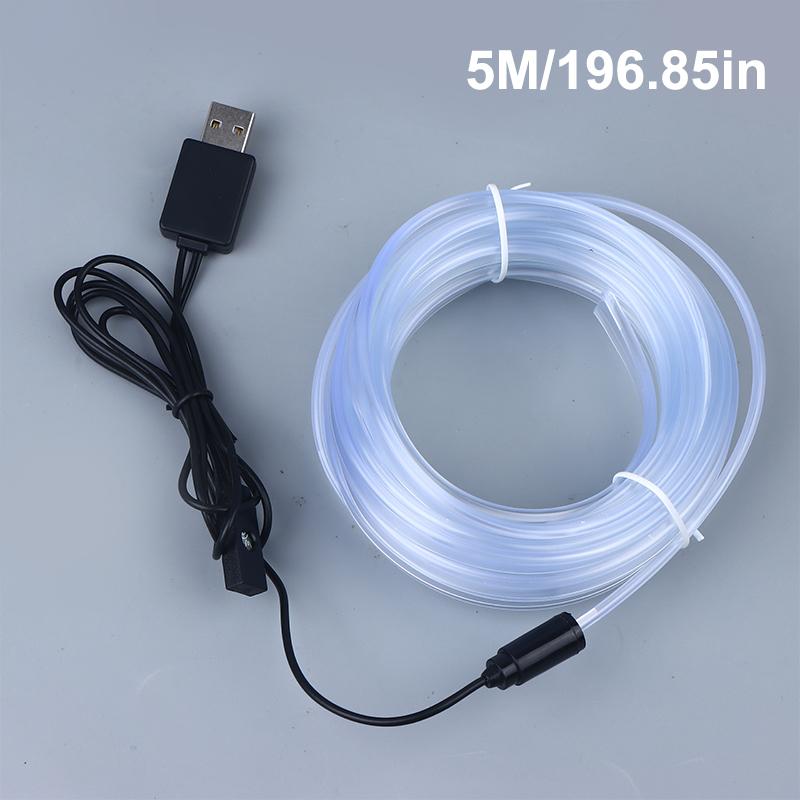 

Светодиодная лента RGB для салона автомобиля, окружающий неоновый невидимый свет, USB, оптоволоконная атмосферная лампа, поддержка управления, разноцветная