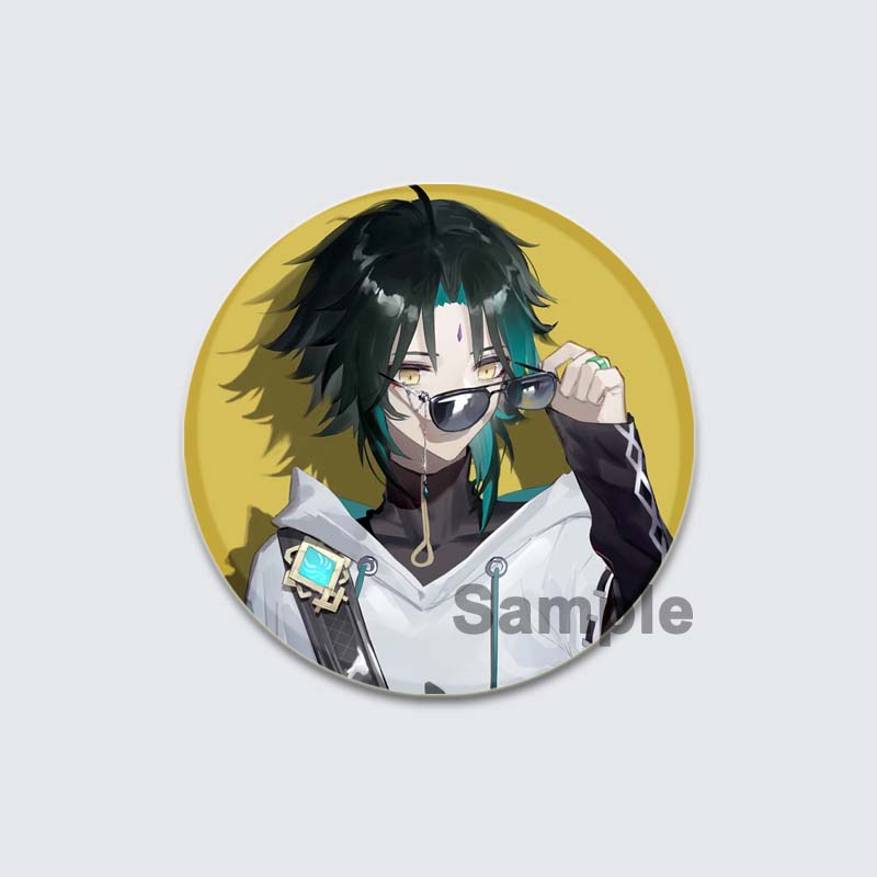 32/44/58 mm Genshin Impact-Abzeichen, Spiel Anime-Mädchen Hu Tao/Venti/Jean, Anstecknadel, 58 mm, runde Brosche für Rucksack, Kleidung, Zubehör, Schmuck, Geschenk
