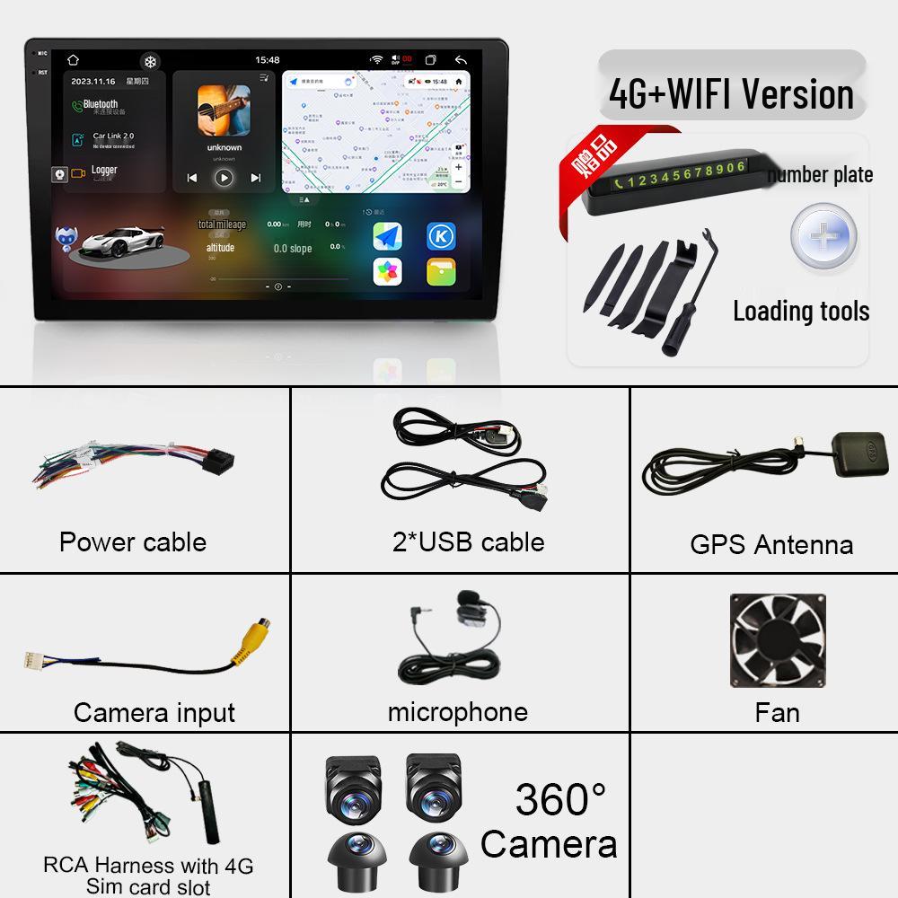 2K Vehicle Navigation CarPlay Universal Android Smart AV Central Control 360° Integrated System with Large Screen