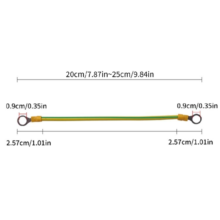 BVR Yellow Green Solar Photovoltaic Grounding Wire Terminals Hole Size 9mm