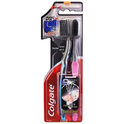 Slim Soft Charcoal Spiral Bristle Toothbrush