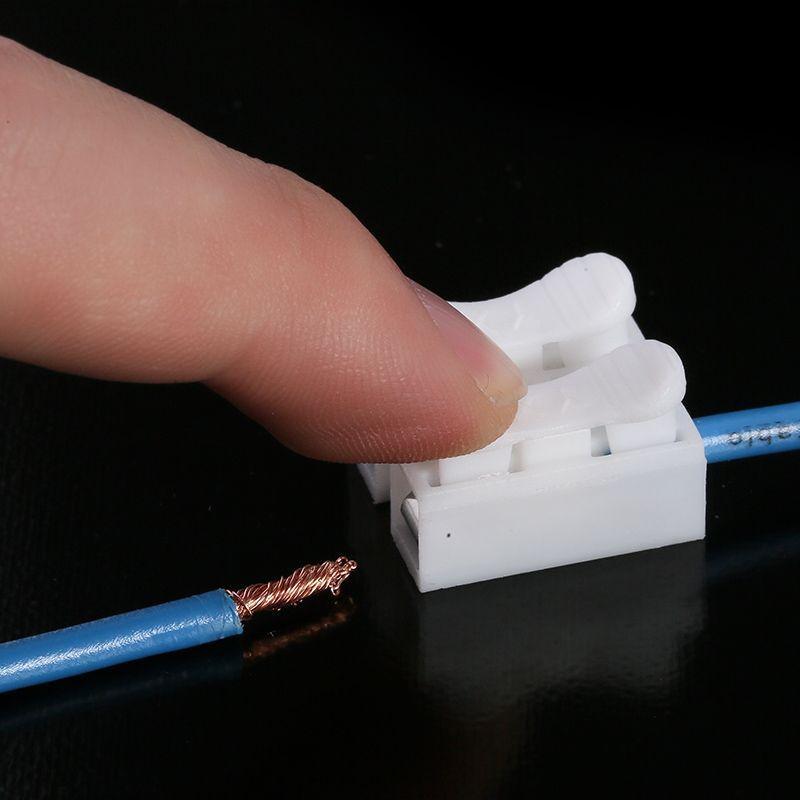 20-200Pc Fast Terminal Block for Cable Terminals Screwless Quick Electrical Connectors Reusable Spring Wire Connector 2 Pin Push