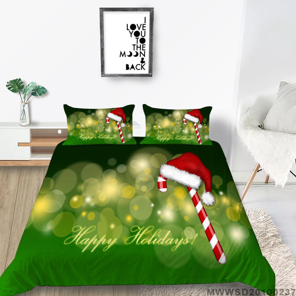 Christmas Home Bedding Set Deluxe Quilt Cover Pillow Case Home Bedding Set AU/EU/US Full Size Single/Double Bed