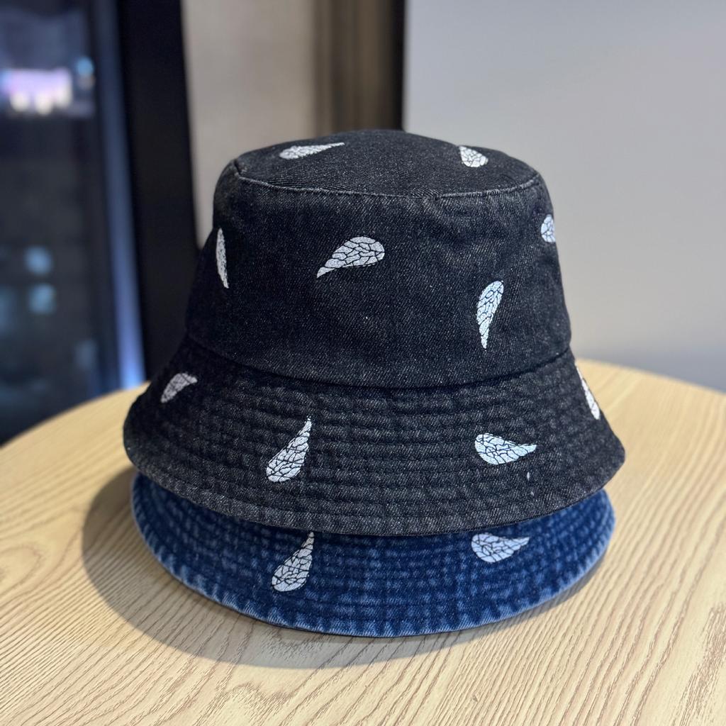 Spring and summer new embroidered denim fisherman hat for women, washed vintage style2026Versatile outdoor sun protection bucket hat trendy