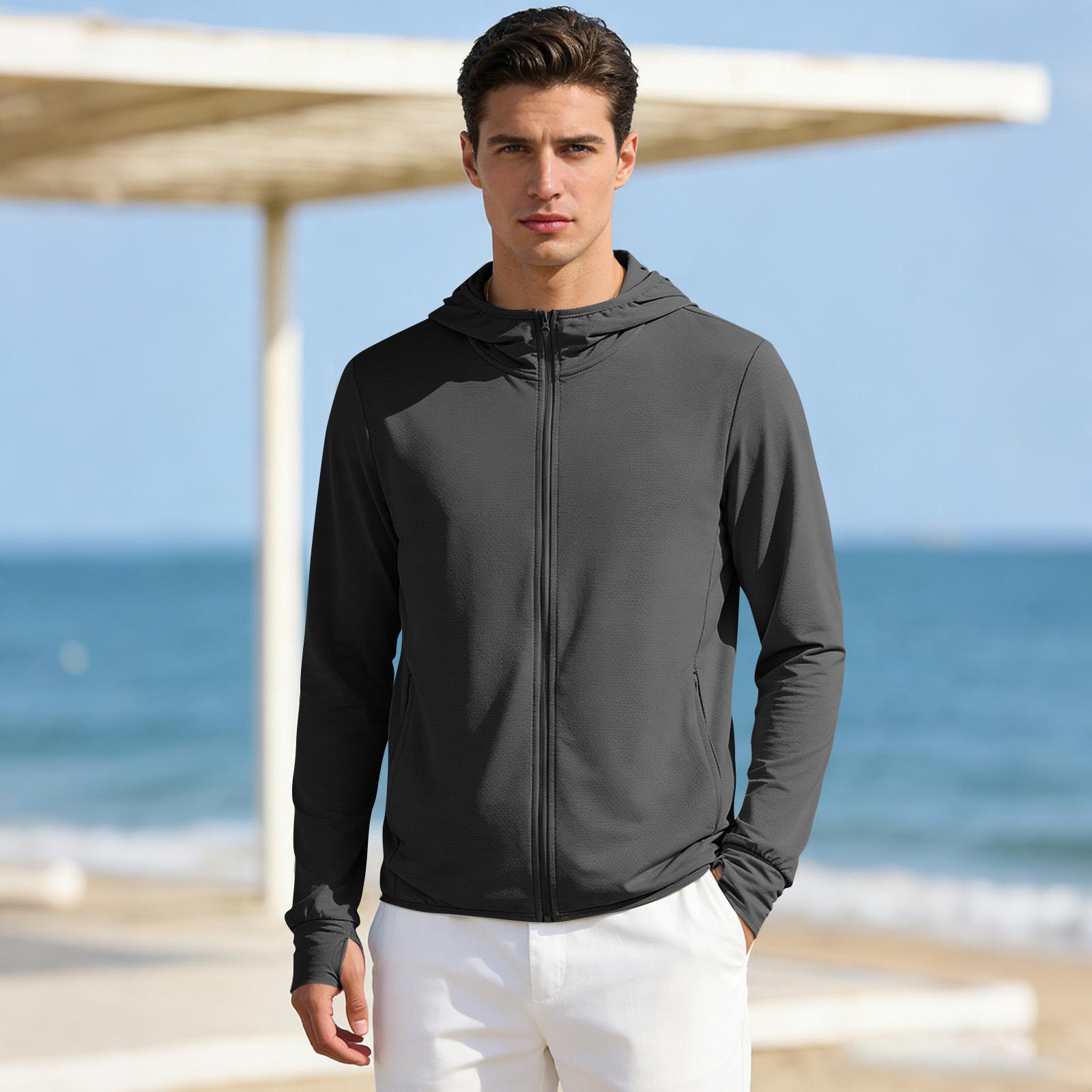 

Men s And Women s Sun-protective Clothing Workwear Jackets Couple Skin Clothing Quick-drying And Breathable Tops L чёрный
