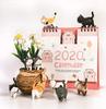 MAYJAI Mini Cat Figurines with Rotating Nordic 9 Kitten Bedroom Toy Holiday Dark Colors Cute Cat Figurines with Movable Decorative Garden Popular Cat