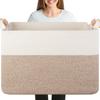 Large Capacity Cotton Rope Storage Basket Laundry Toys Blankets Modern Minimalist Bedroom Organizer