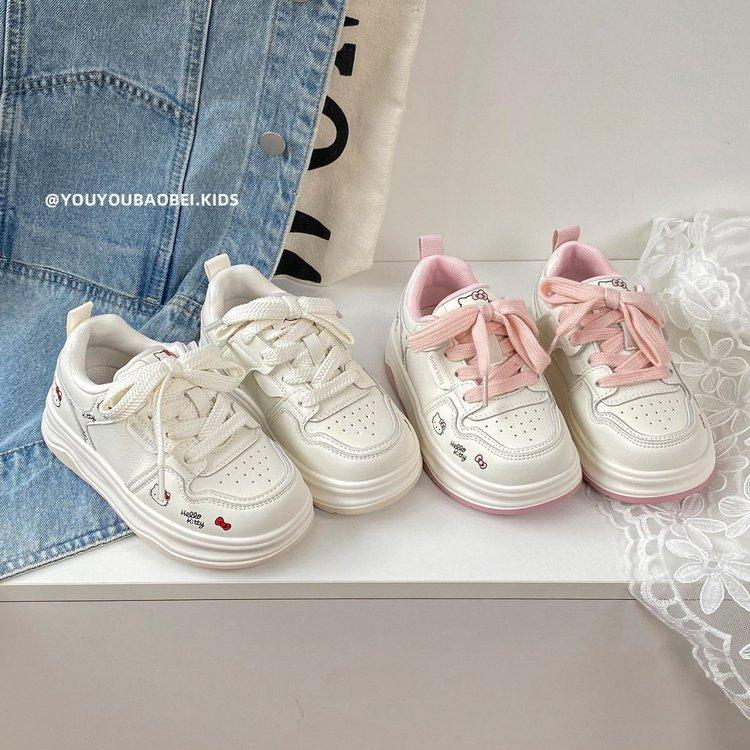Girls' casual sneakers2026Spring new model children's cartoon cute white shoes, soft-soled comfortable baby sneakers