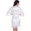 Women's high-end diamond-encrusted Bride lace cardigan wedding robe, European and American style silk bridal makeup morning robe