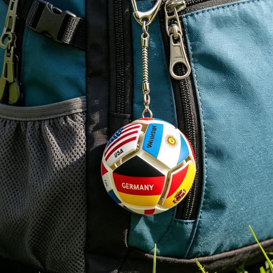 Keychain Pendant Mini Football Shape Team Logo Keychain Portable Decompression