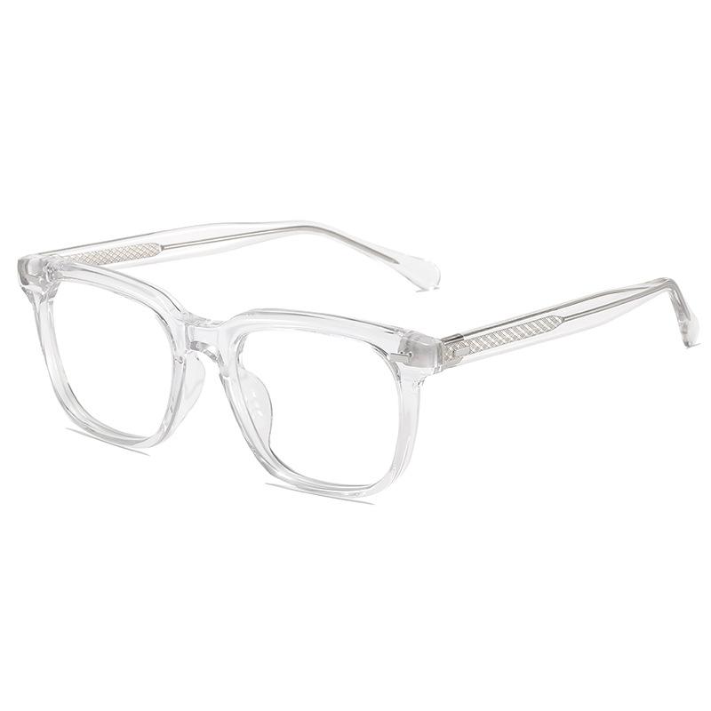 Retro-style anti-blue light glasses, a trendy and versatile option for both men and women, with a flat lens design that makes the face appear