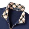 MONTAGUT Men's Plaid Polo Collar Long Sleeve Sweatshirt