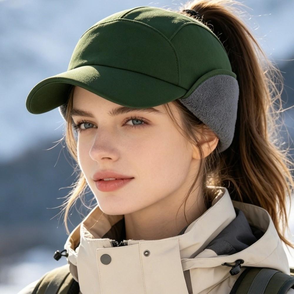 Solid Color Earmuffs Hat for Men Warm Ear Protection Hat Simple Winter Baseball Cap Autumn Winter