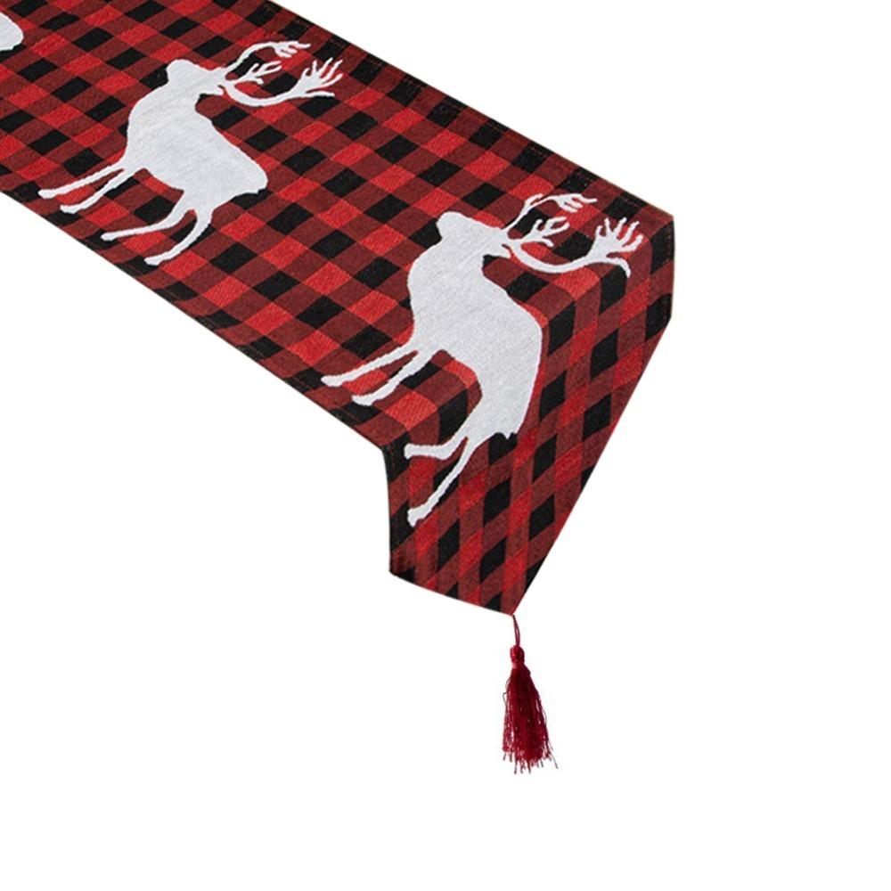 Snowman Themed Christmas Table Runner Cotton Tablecloth Holiday Dining Decor