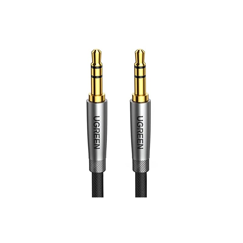 UGREEN Audio Cable 3.5mm Male-to-Male Aux Cable Stereo Mini Plug 3-Pole/TRS Audio Cable High Durability 24K Gold Plated Plug Compatible with
