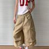 FlowStreet American Vintage Y2k 2000s Cargo Pants Women Harajuku Oversized Baggy Summer Shorts Trousers Streetwear Khaki Jean Capris