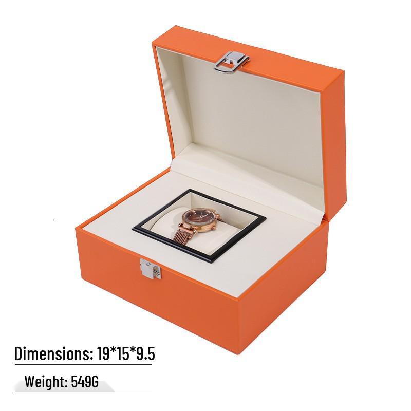 Frosted PU Flip-Top Watch and Jewelry Storage Box