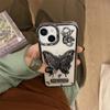 Galwanizowany Uchwyt 3D Motyl Etui na Telefon Dla iPhone 14 15 Pro Max Etui iPhone 12 13 Pro Max Wstrząsoodporny Przezroczysty Pokrowiec