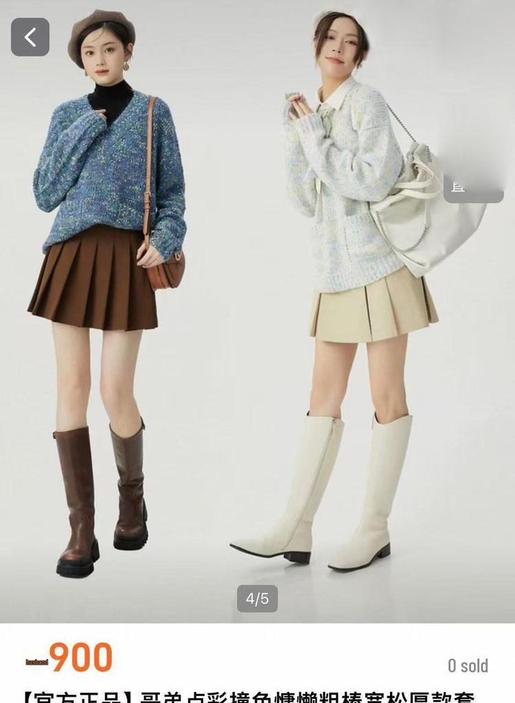 Ge Di Autumn/Winter Women's Loose Polka Dot Soft Sweater Coat