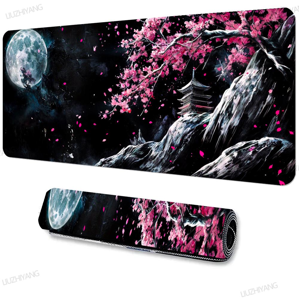 Sakura Landschaft Mauspads Großes Büro-Mauspad XXL Gamer Schreibtischzubehör Computertischunterlagen Erweitertes Langes Teppich-Mauspad