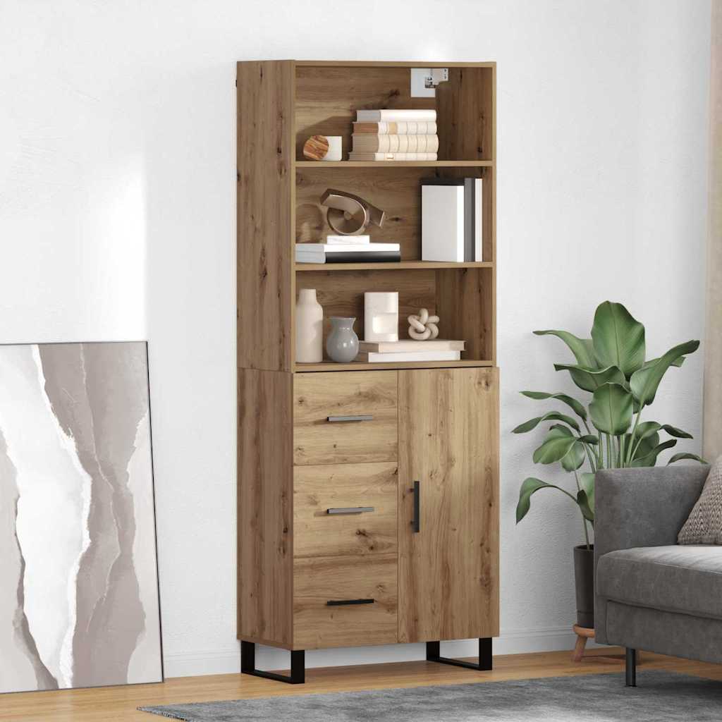 Highboard with Drawers 2 pcs Artisan Oak Wood Based Material