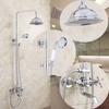 French Retro Full Copper Gold Shower Head Set with Hot and Cold Faucet