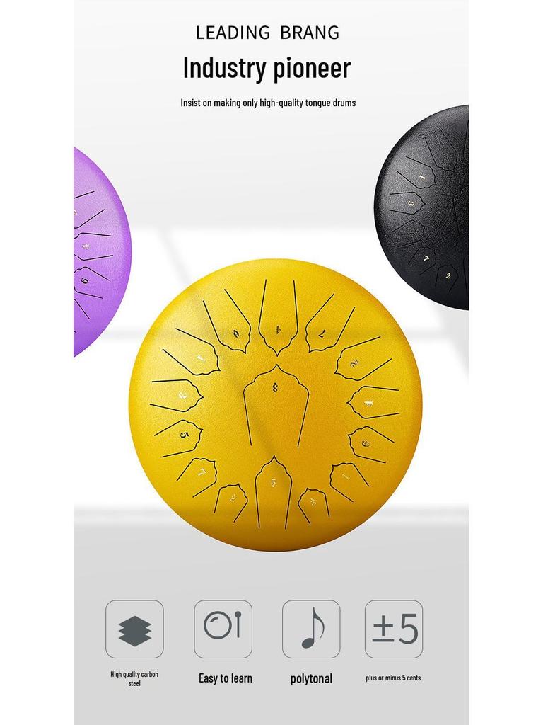 Ätherische Stahltongtrommel: 6-14 Zoll Sanskrit Handpan für Erwachsene & Anfänger