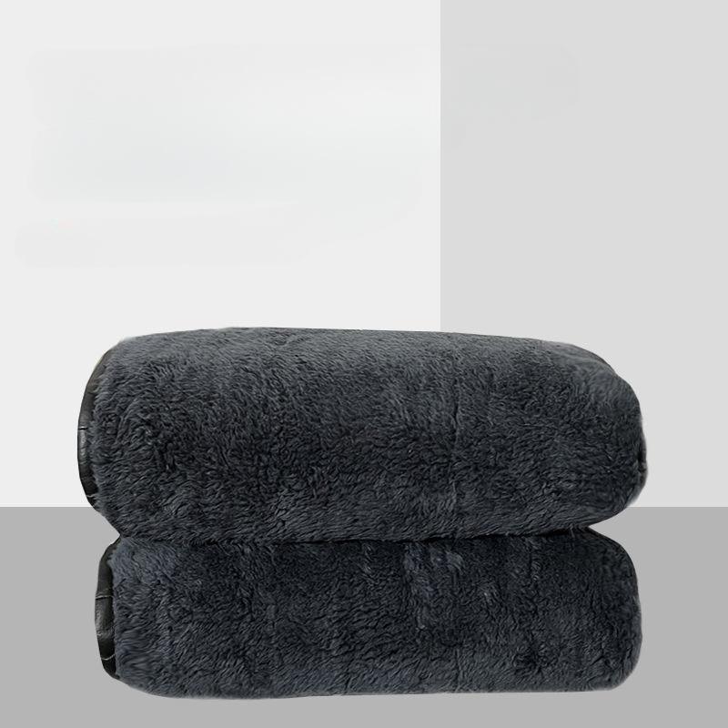 Winter Elektrofahrradhandschuhe, warmer und dicker Lenkerüberzug, regen- und winddichter Motorrad-PU-Leder-Handüberzug, Baumwoll-Lenkerüberzug